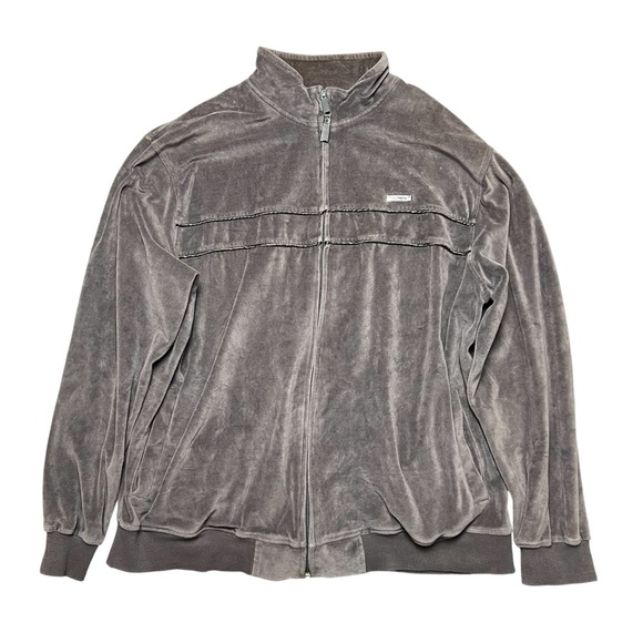 South Pole Mens Full Zip Track Jacket Brown Velour Y2K 90s Vintage Soft XXL - Picture 1 of 5